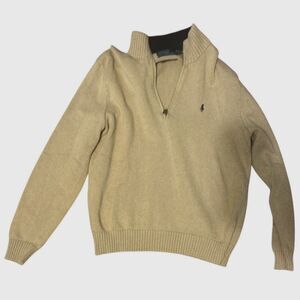 Ralph Lauren Classic Pullover Men Jumper Brown half neck size L